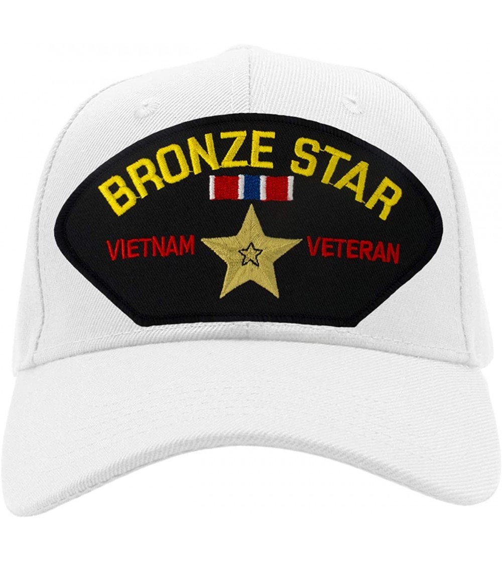 Baseball Caps Bronze Star - Vietnam Veteran Hat/Ballcap Adjustable One Size Fits Most - White - CQ18L9XR5AI
