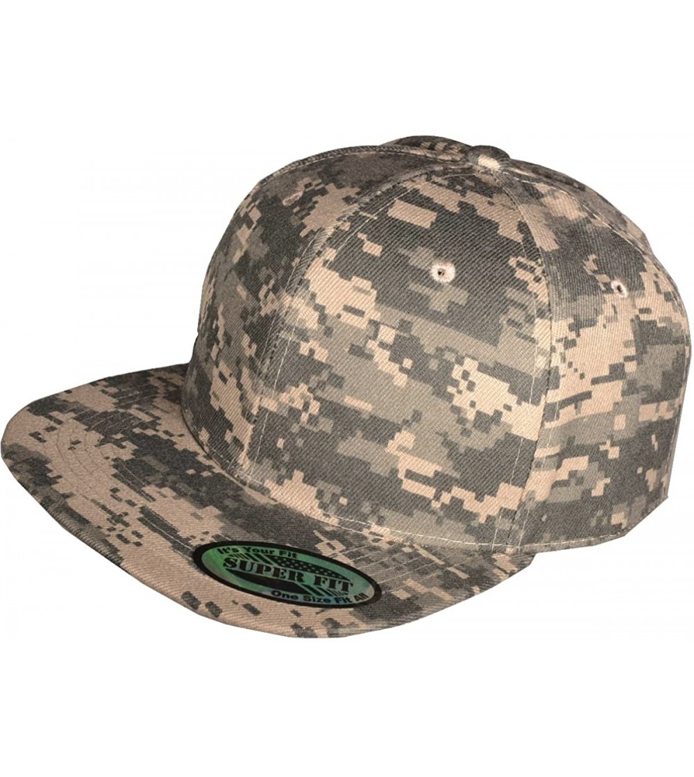 Baseball Caps New Digital Camo Camouflage Flat Bill Snapback Hat - Baseball Cap (Digital Camo) - CZ11LIB6HDL