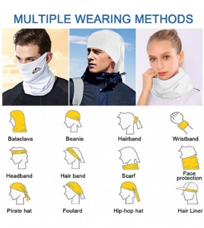 Balaclavas Neck Gaiter Scarf Sun UV Protection Balaclava Breathable Face Mask Outdoor Activity Head Wrap - White 2 - C3198S822OM