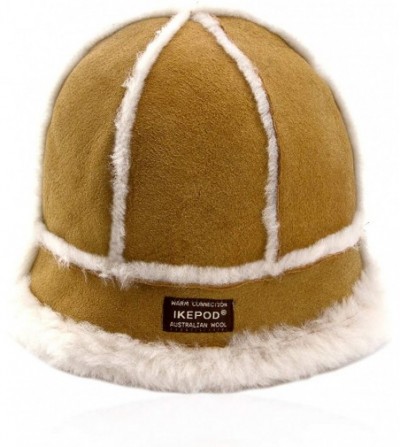 Australia Shearing Sheepskin Lined Suede Bucket Hat Winter - 3 Color ...