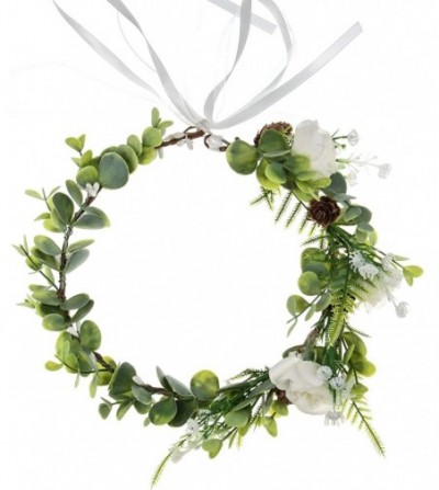 Headbands Boho Flower Headband Floral Garland Crown Wedding Festival Party Headpiece - A-white - CI1944YAOD2